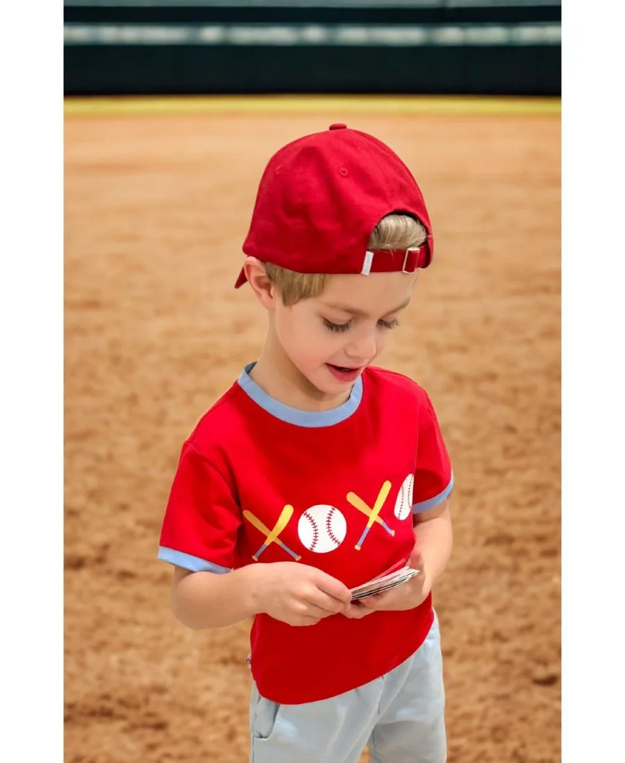 Детская бейсбольная футболка Baby Boys XO Bits & Bows, красный — фото 2