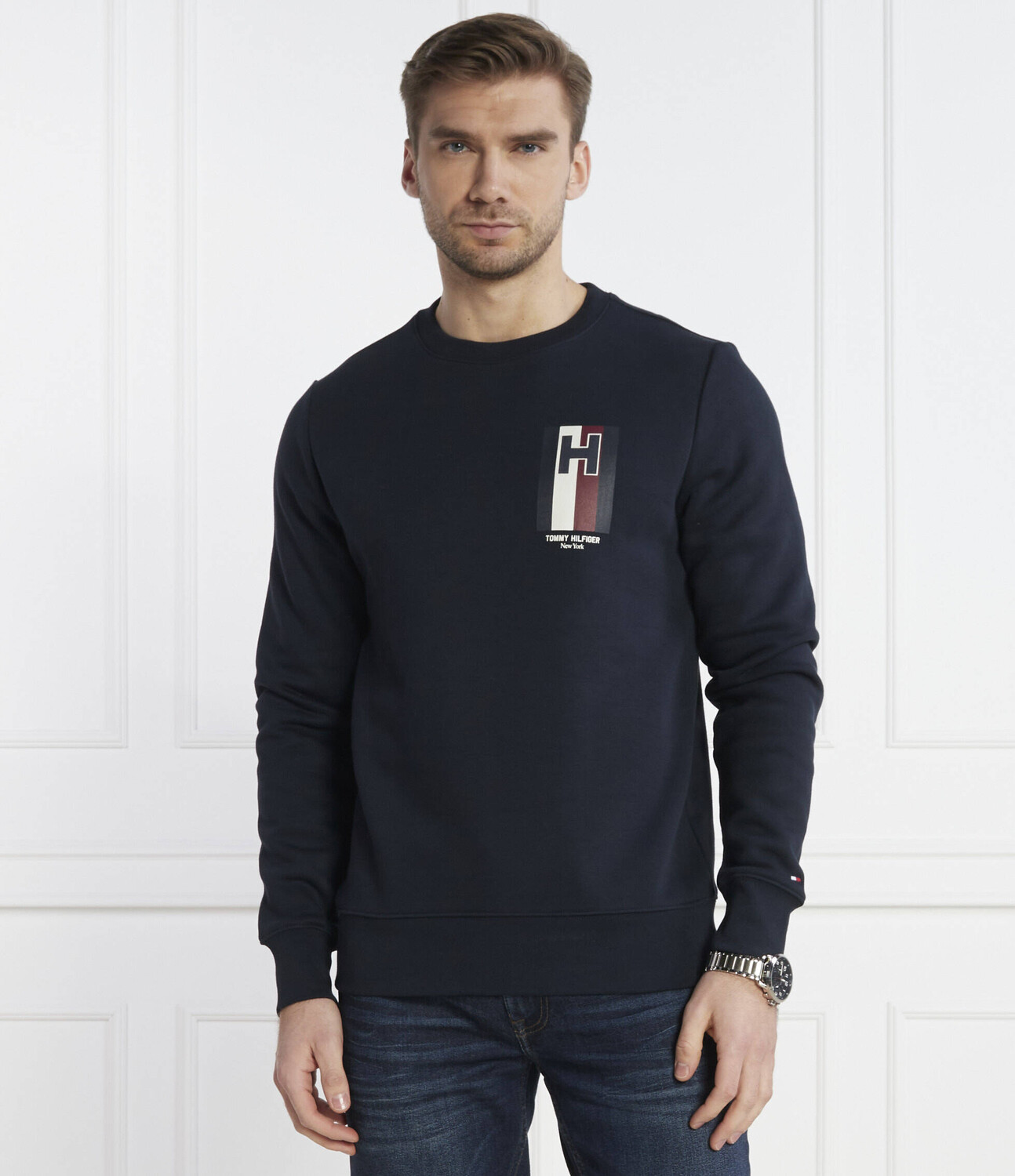 Толстовка Tommy Hilfiger H EMBLEM Regular Fit, темно-синий — фото 3