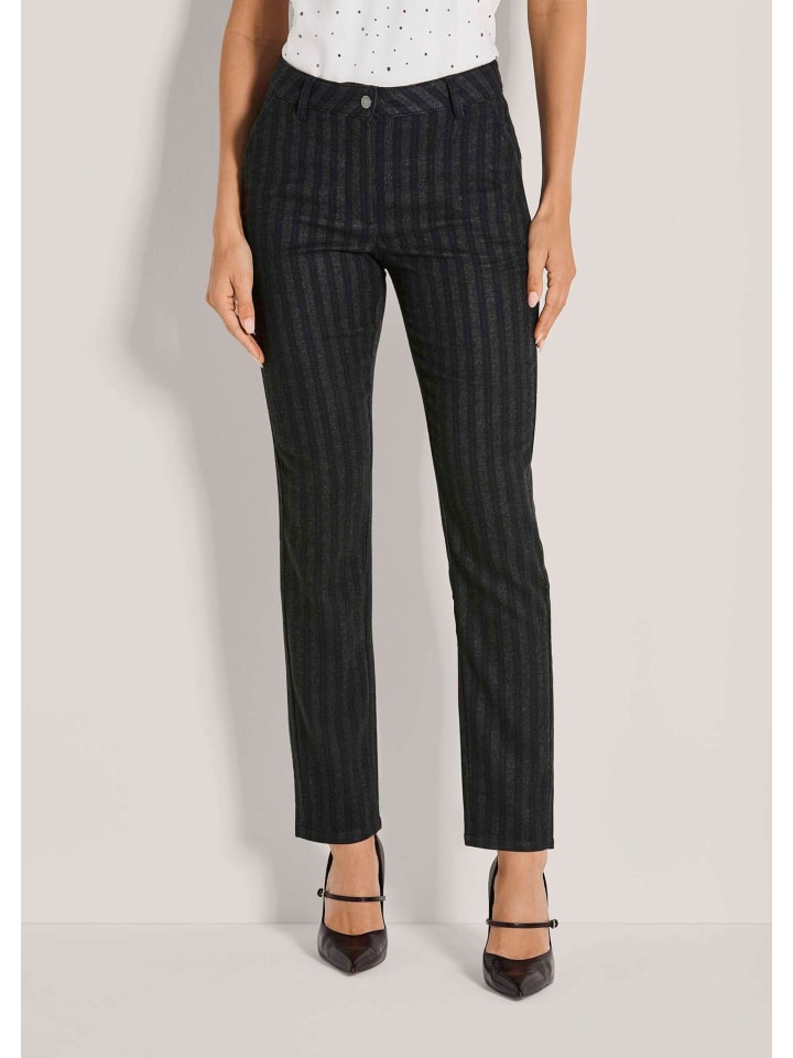 

MADELEINE Фланелевые брюки зауженного кроя, черно-серые