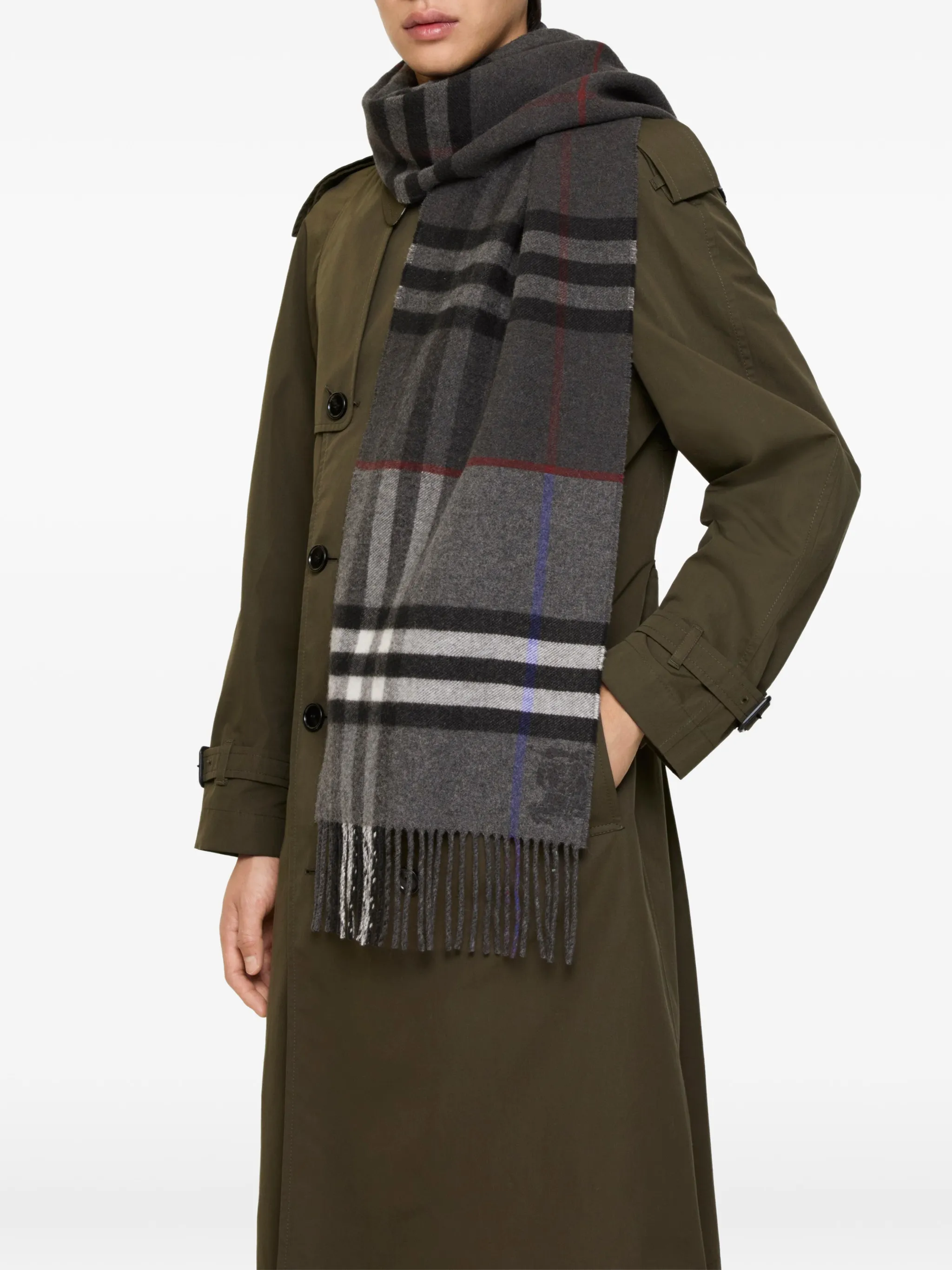 Кашемировый шарф Burberry, серый — фото 2