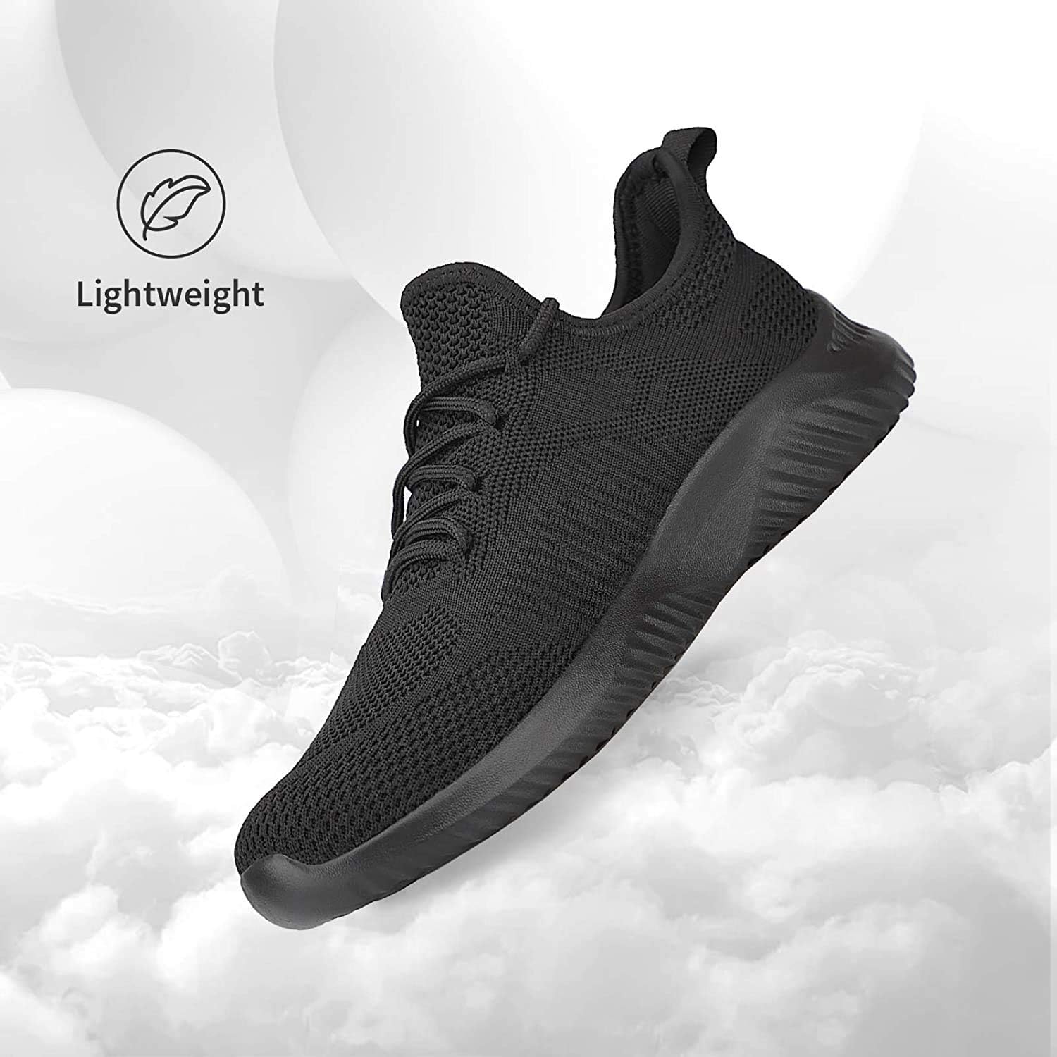 Мужские кроссовки Rospick Slip On, прогулочные туфли для мужчин, модные легкие дышащие беговые кроссовки, спортивная обувь для тенниса, черный — фото 4