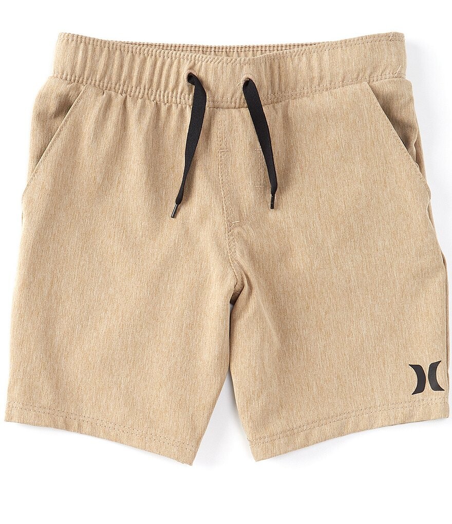 

Hurley Little Boys 2T-7 Гибридные шорты без застежки из эластичного твила, бежевый