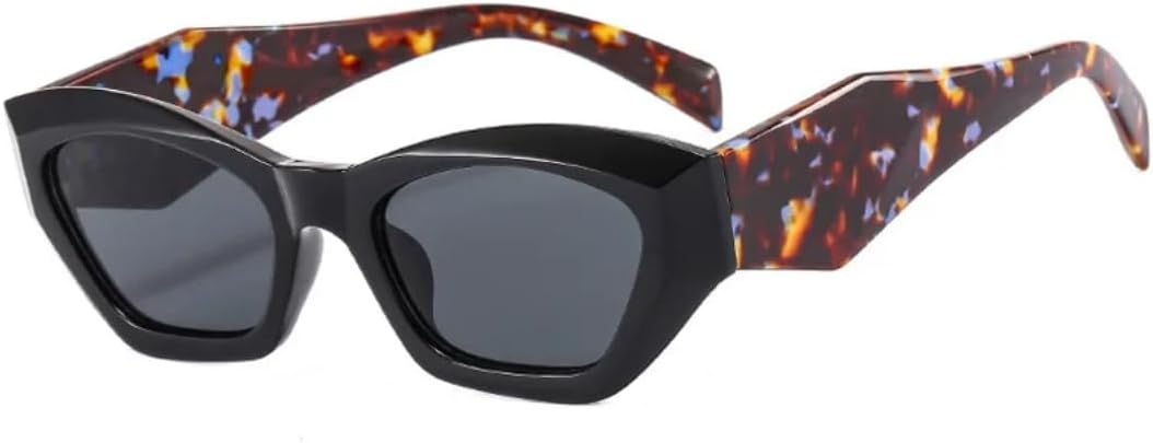 

Солнцезащитные очки для мужчин и женщин - защита UV400 - маленькие, в стиле панк, с яркими линзами, для занятий спортом на открытом воздухе и вождения DSVIGF, C2blackflower-black