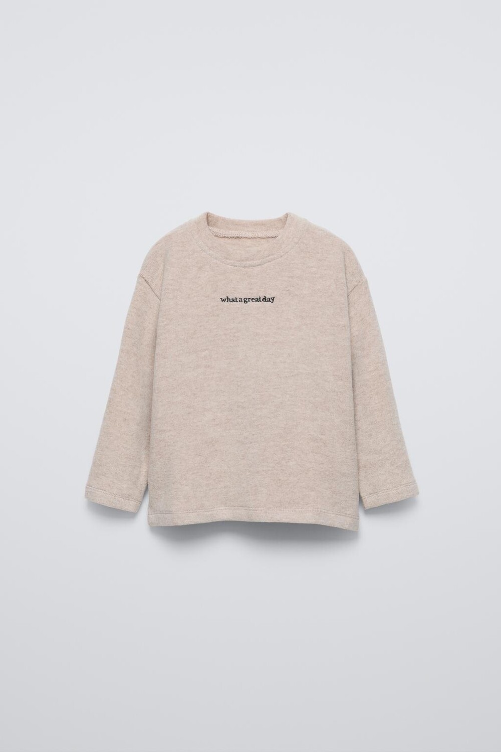 

Мягкая на ощупь вышитая футболка ZARA, песочный/мергель