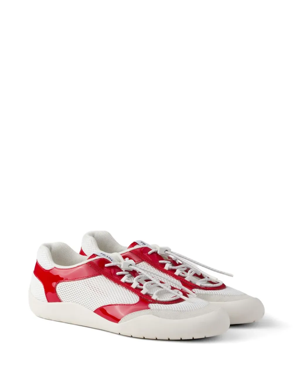 Кроссовки Speedrock из лакированной кожи и сетчатой ткани Prada, белый — фото 2