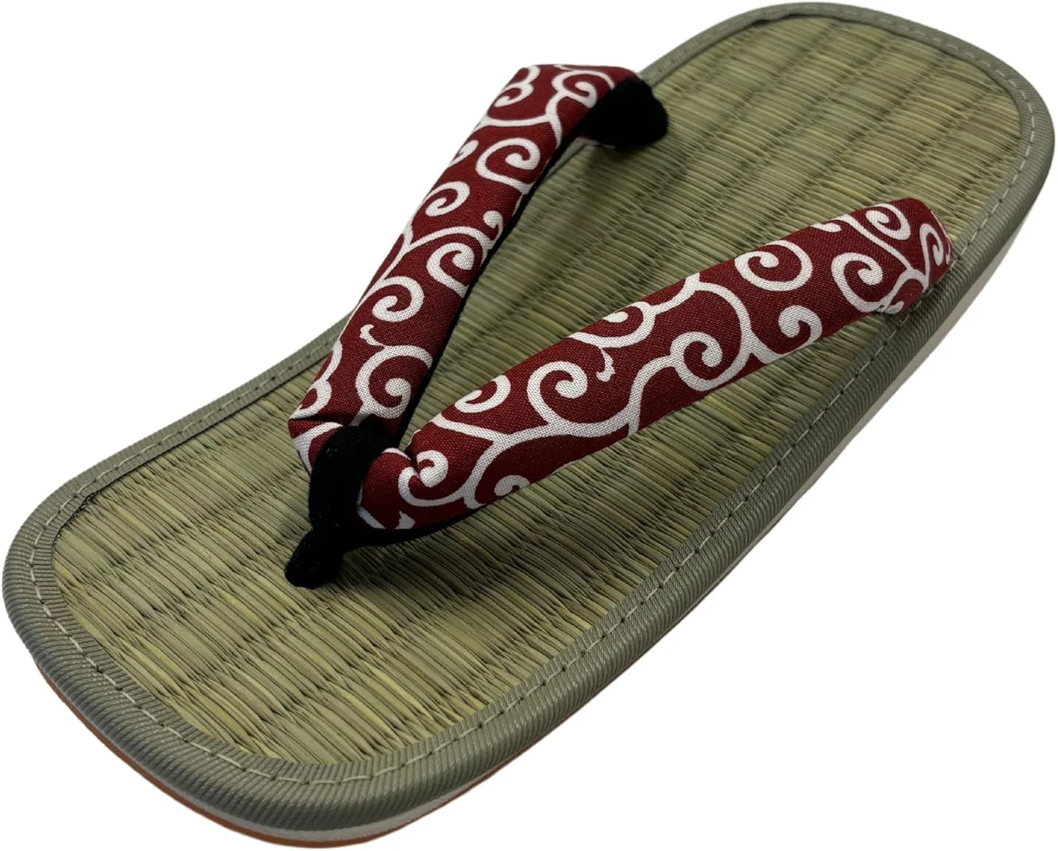 Сандалии с травяной стелькой, Edoten, Rush Insole Arabesque Thong Red (Black Back)