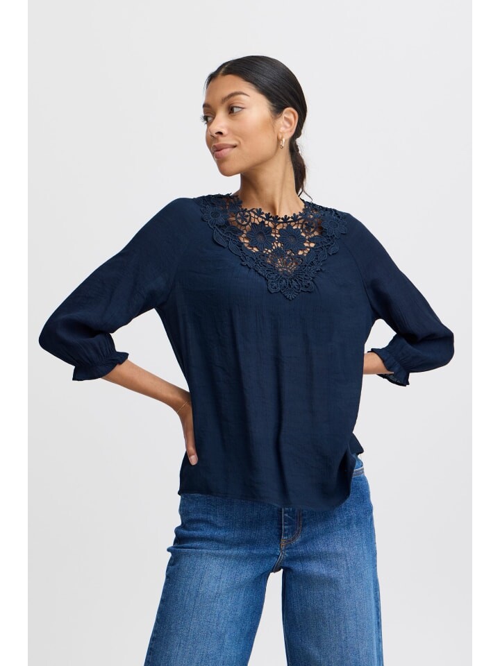 

Блуза b.young Kurzarmbluse BYIKELLY BLOUSE 20816237 stylische Kurzarmbluse, синий