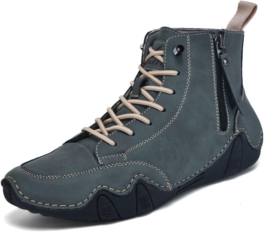 

Мужские водонепроницаемые походные ботинки Hhhchpm, легкие и удобные, кожаные, средней высоты, с шнуровкой для активного отдыха на открытом воздухе. Боковая молния облегчает надевание и снятие, зеленый