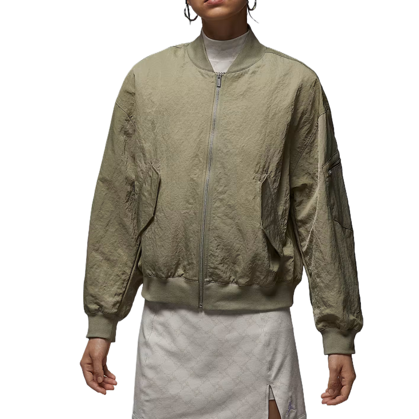 Jordan Женская куртка Flight Renegade, Medium Khaki/Team Orange — фото 2