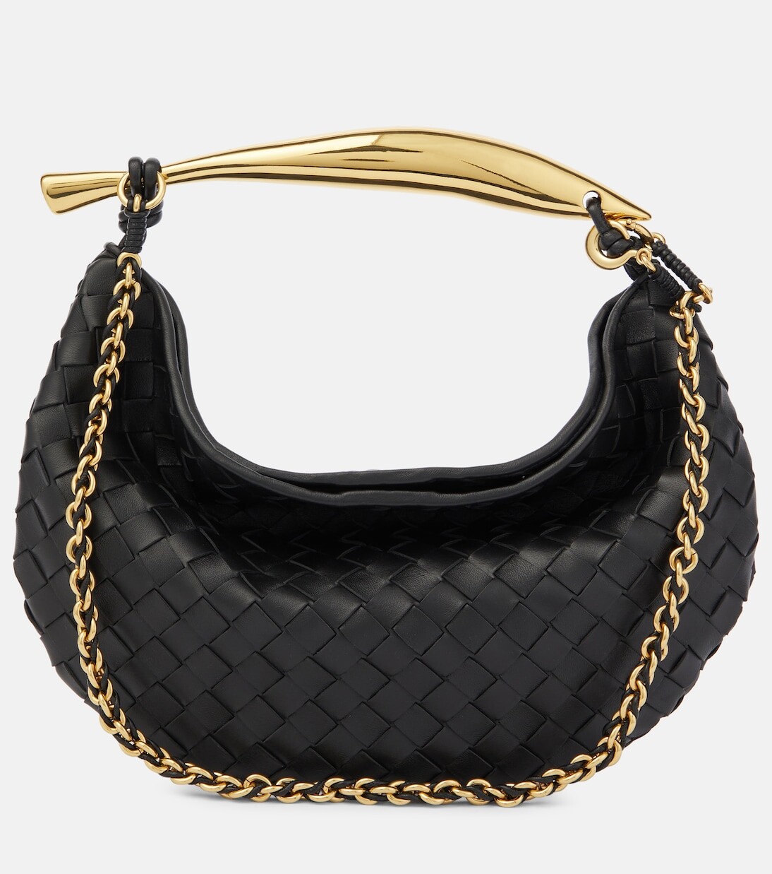

Маленькая кожаная сумка через плечо sardine Bottega Veneta, черный