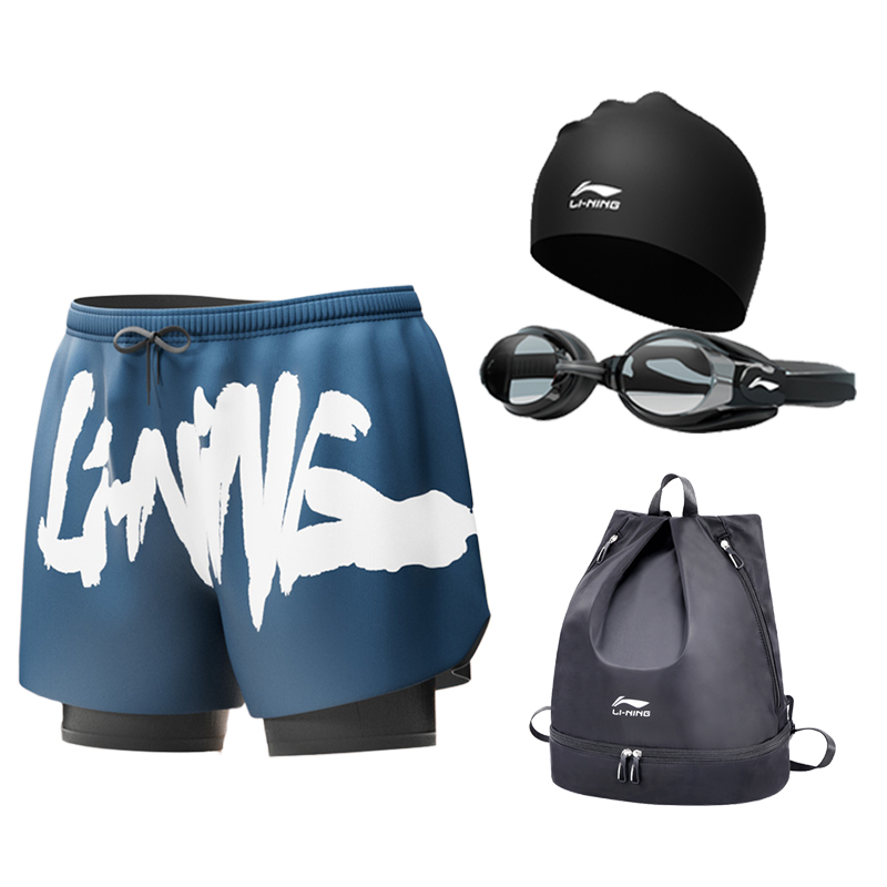 

Плавки-шорты для мужчин из серии Sports Trend LINING, Blue Set (Swimming Shorts+Swim Goggles+Swimming Cap)