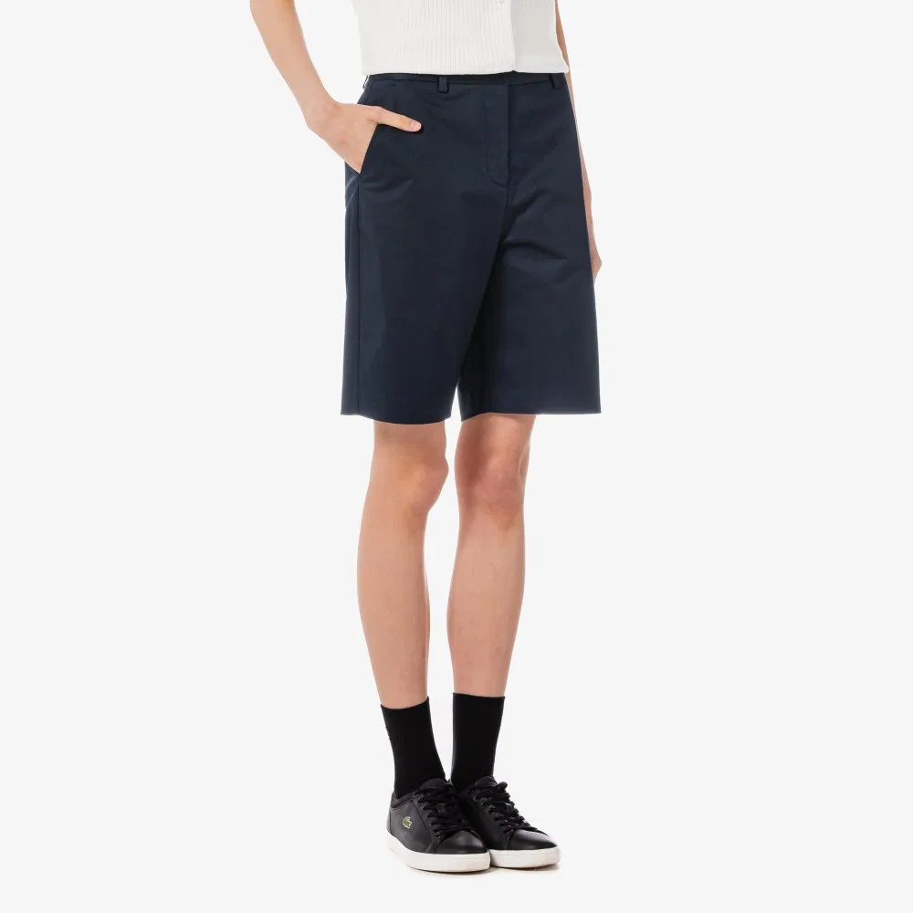 Женские базовые бермуды тёмно-синие от Lacoste — фото 2