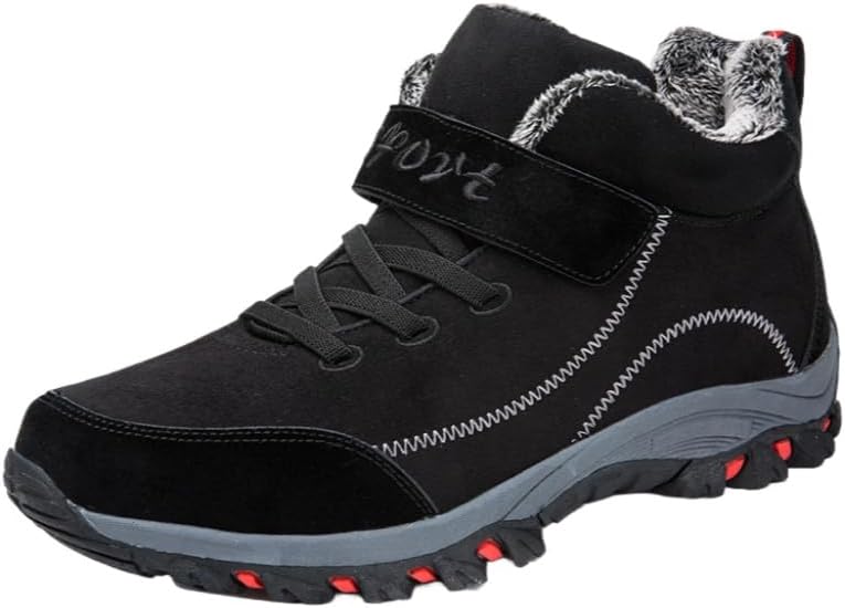 

Мужские зимние спортивные кроссовки с толстой и теплой подкладкой. Удобная и теплая подкладка. Легкая, нескользящая и прочная подошва Clolinde, черный