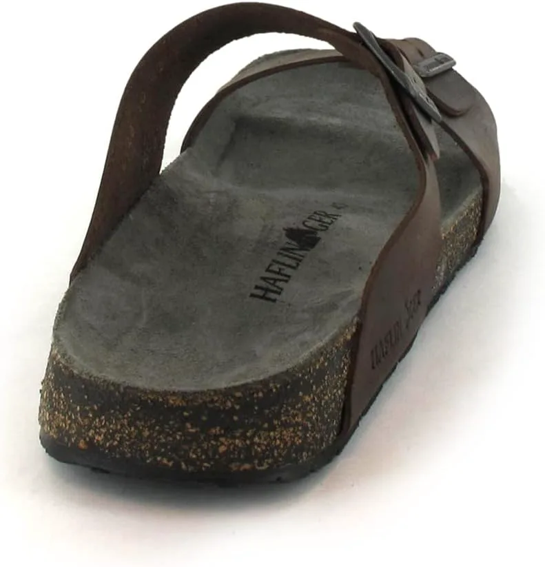 HAFLINGER Andrea Elegant кожаные сандалии с резиновой подошвой и корковой латексной стелькой Unisex, коричневый — фото 3