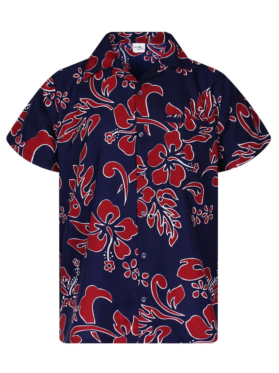 

Рубашка King Kameha Hibiscus Blue Line, красный