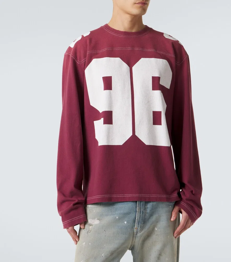 Футболка из хлопкового трикотажа с принтом Acne Studios, красный — фото 3