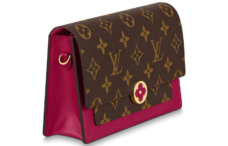 Louis Vuitton Кошелек на цепочке Flore с монограммой, коричневый/фуксия — фото 3
