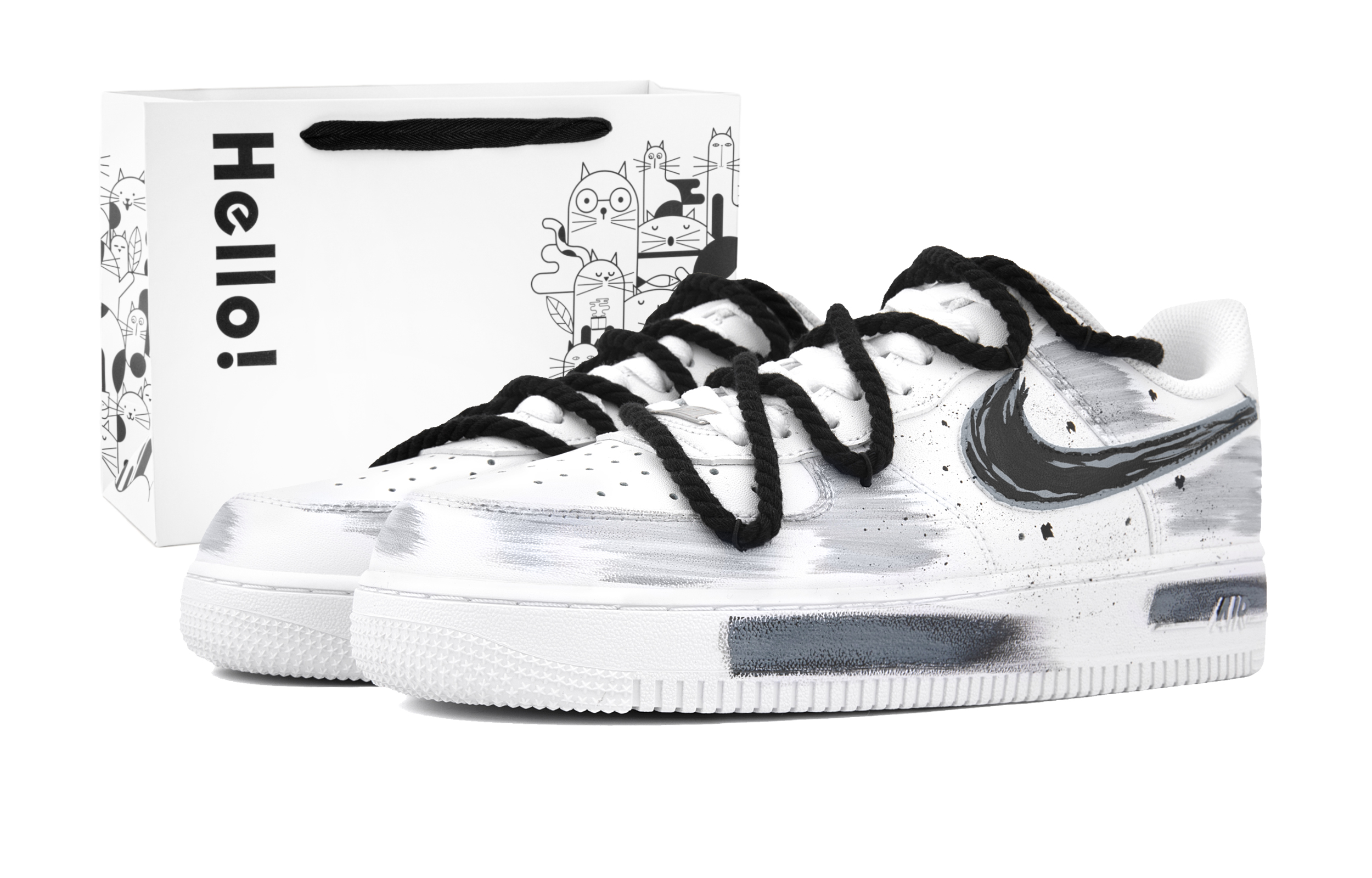

Nike Кроссовки для скейтбординга Air Force 1 Low-Top унисекс серо-белые