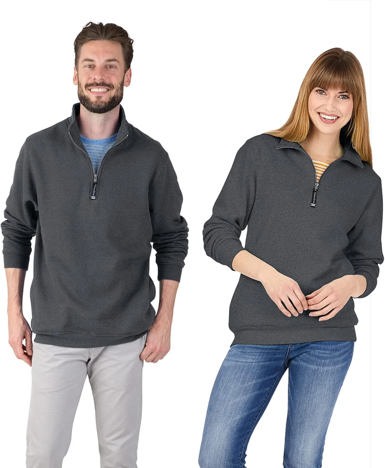 

Charles River Apparel Unisex Crosswind Quarter Zip, мягкий свитшот из хлопковой смеси