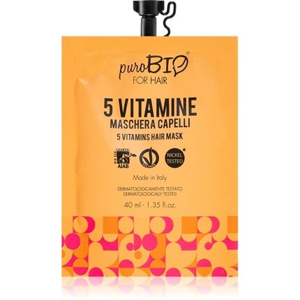 

PuroBIO Cosmetics Маска для волос с 5 витаминами - 40 мл