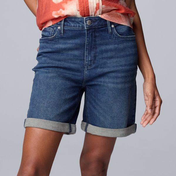 

Женские джинсовые шорты-бермуды с высокой талией 7" Simply Vera Vera Wang, цвет dark wash niyah
