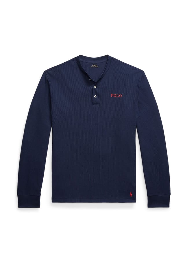 

Вышивка на рубашке с длинными рукавами Polo Ralph Lauren, синий