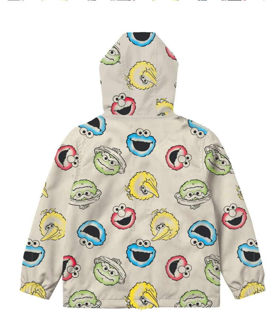 Ветровка с капюшоном и принтом для мальчиков (2T-5T) Sesame Street, бежевый — фото 2