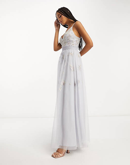 

Голубое платье макси на бретелях с цветочной вышивкой и жемчугом ASOS DESIGN Bridesmaid, Синий, Голубое платье макси на бретелях с цветочной вышивкой и жемчугом ASOS DESIGN Bridesmaid