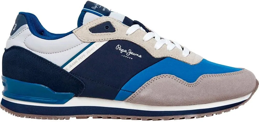 Кроссовки Pepe Jeans London Link Graue Turnschuhe aus Leder, Gray