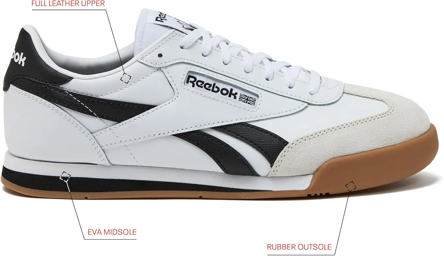 Мужские кроссовки Reebok унисекс Campio Xt, белый/черный — фото 2