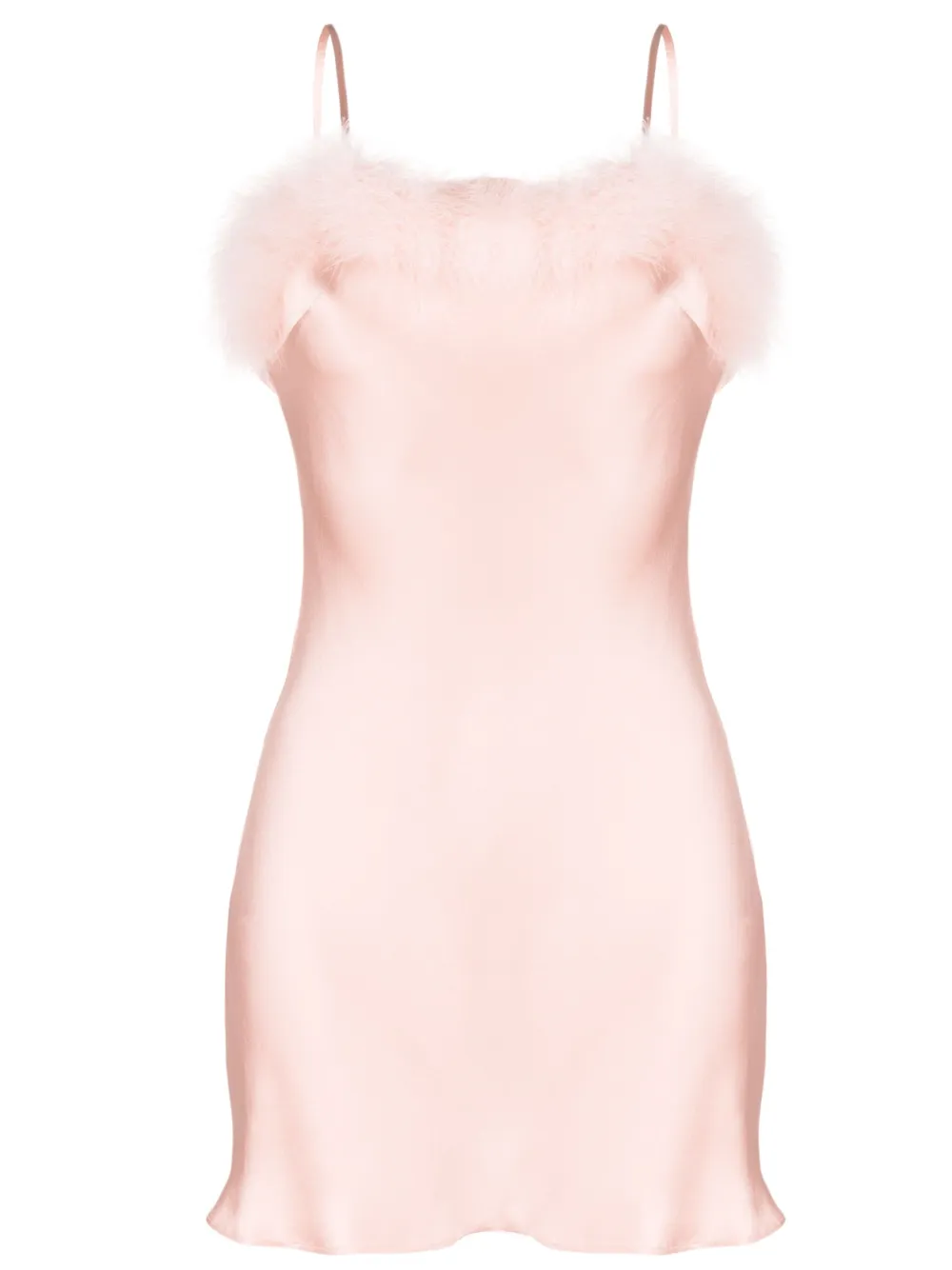 

Шелковое платье-комбинация Kitty с перьями Gilda & Pearl, розовый