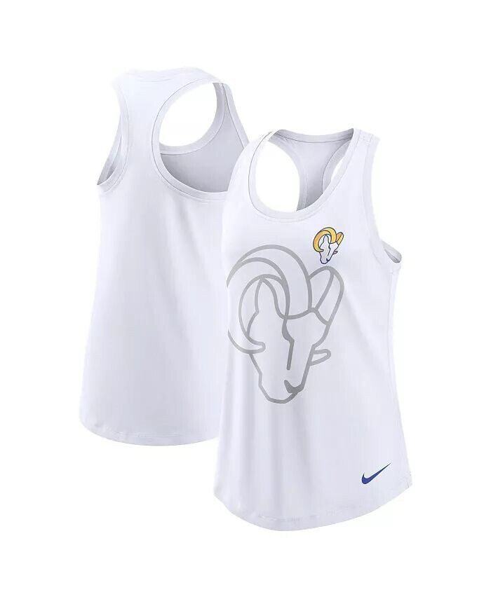 

Женская белая майка-борцовка Los Angeles Rams Tri-Blend с круглым вырезом Nike