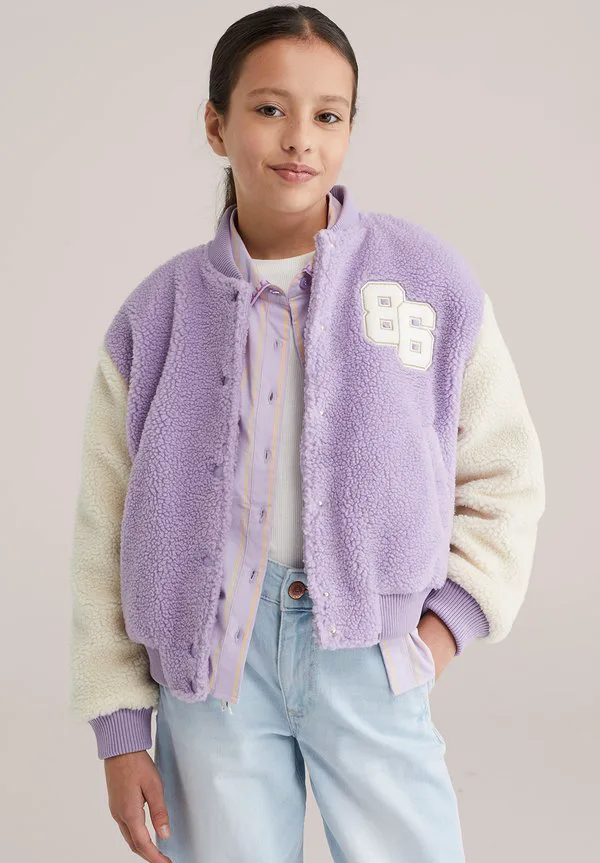 Легкая куртка "тедди" We Fashion, Lilac — фото 2