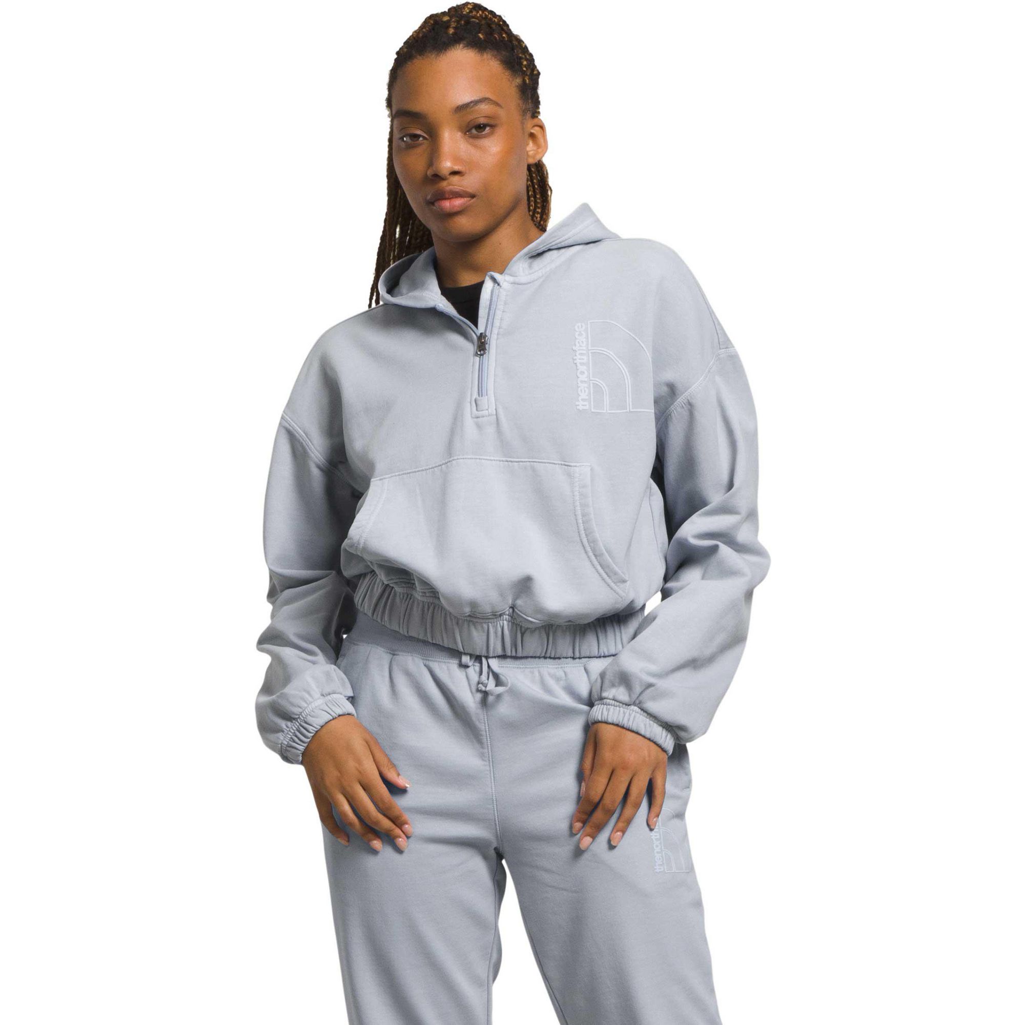 

Женская толстовка с капюшоном на молнии до половины, окрашенная методом покраски одежды. The North Face, Dusty Periwinkle