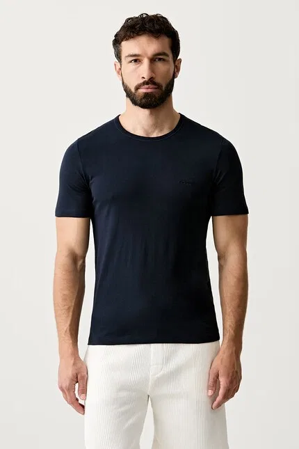 Футболка хлопковая TShirtRN 3P Classic 3 шт BOSS, синий — фото 2