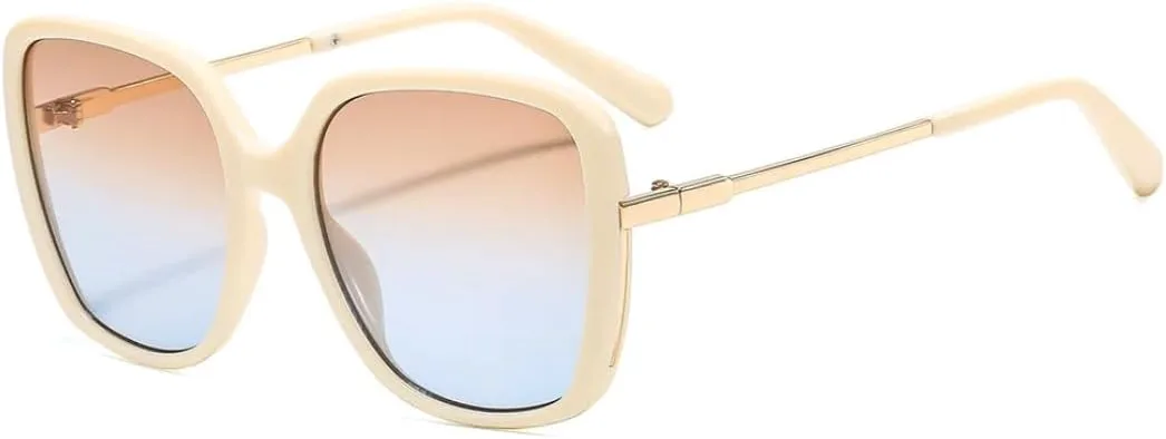 

Солнцезащитные очки для мужчин и женщин - защита UV400 - большая оправа с градиентными линзами для занятий спортом на открытом воздухе и вождения DSVIGF, Beige Blue