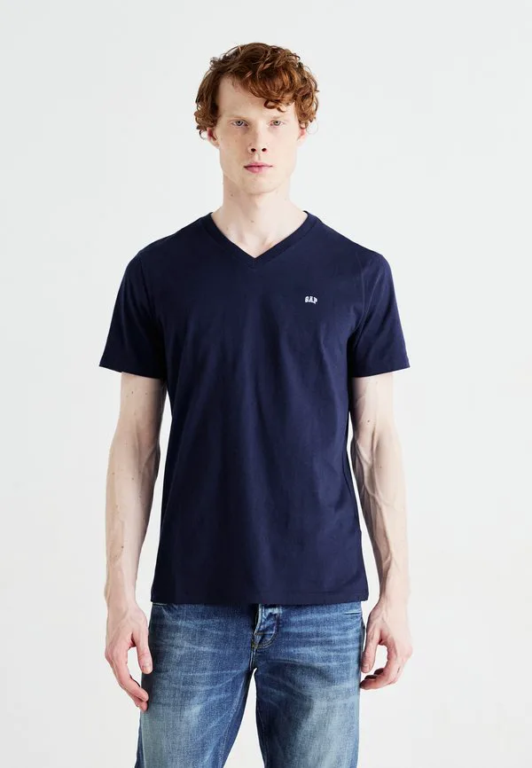 Повседневная футболка с микрологотипом и базовым дизайном vee Gap, Tapestry Navy