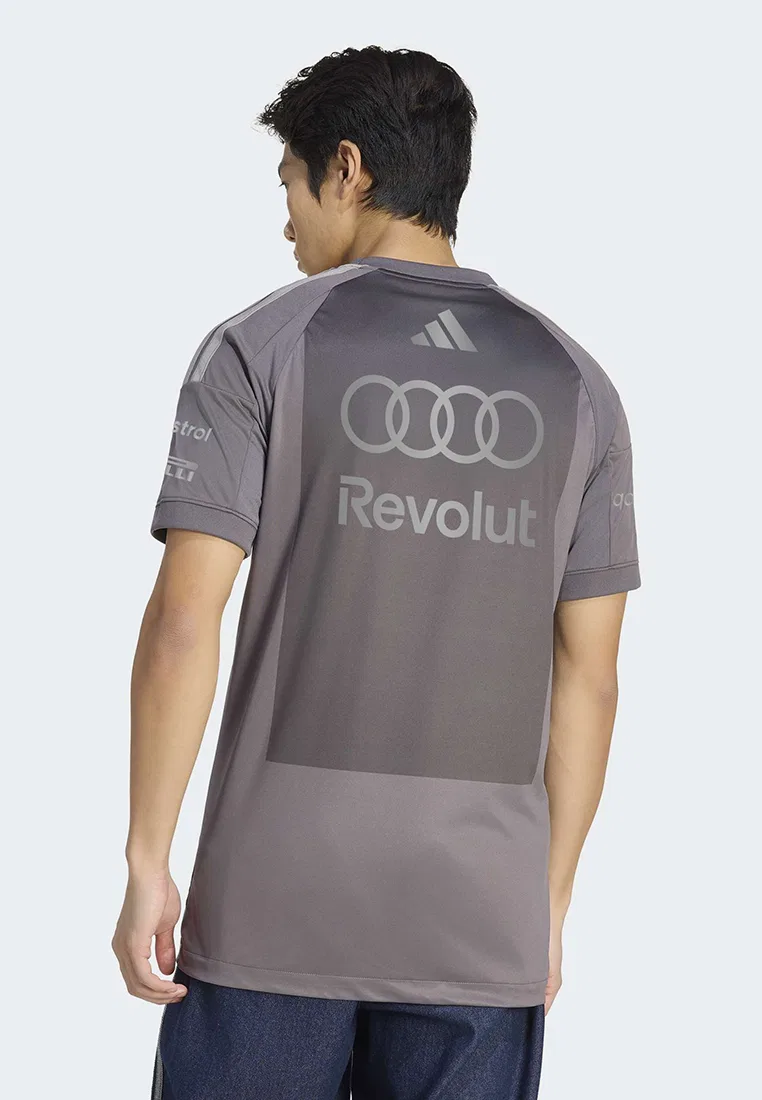 Футболка с коротким рукавом, реплика топ Audi Revolut F1 Team Driver, черная Adidas — фото 2