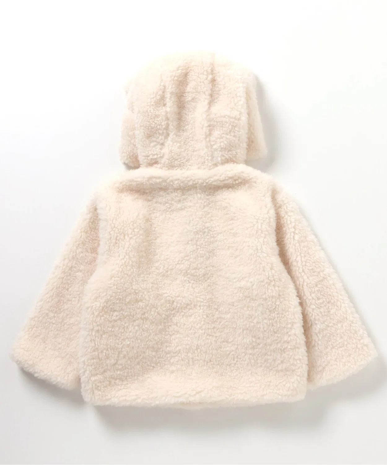 Куртка с капюшоном tiny bear из искусственного меха, с ушками, игрушка в комплекте, айвори — фото 3