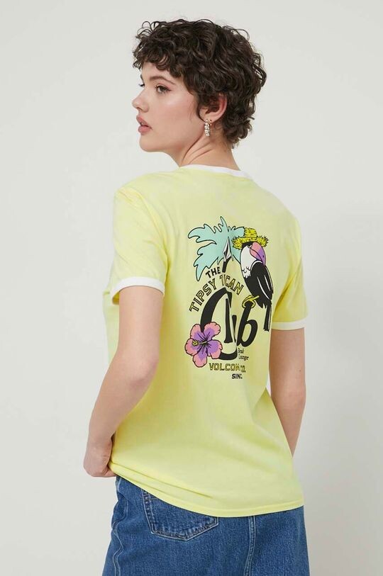 

Хлопковая футболка Volcom, желтый