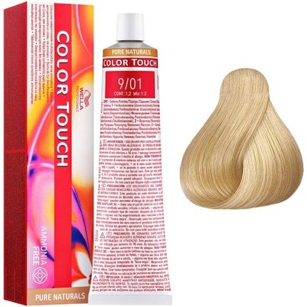 

Professionals Color Touch Pure Naturals - Интенсивное тонирование без аммиака 9/01 Очень светлый блондин песочный 60мл, Wella