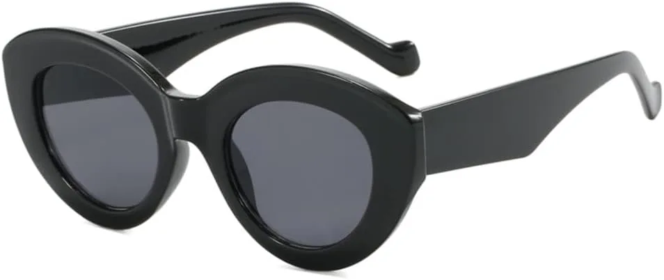 

Крупные солнцезащитные очки в толстой оправе «кошачий глаз» для женщин, винтажные черные солнцезащитные очки с защитой от УФ-излучения UV400 generic, Black Grey