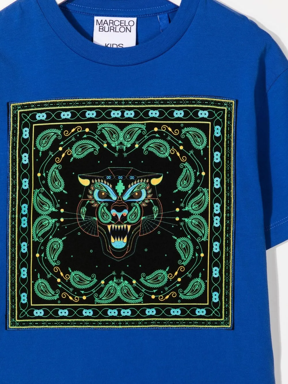 Футболка с принтом Bandana Tiger Marcelo Burlon County Of Milan Kids, синий — фото 3