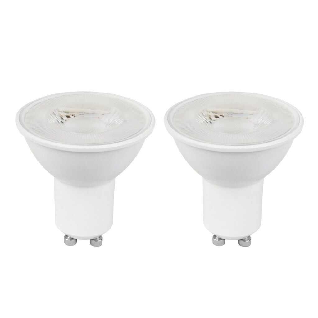 

Ledvion - Комплект из 2 светодиодных прожекторов GU10, 4,5 Вт, 2700 К, 345 люмен, светодиодные чипы SMD, цельное стекло, энергоэффективные, идеально подходят для встраиваемых точечных светильников и потолочных светильников., прозрачный