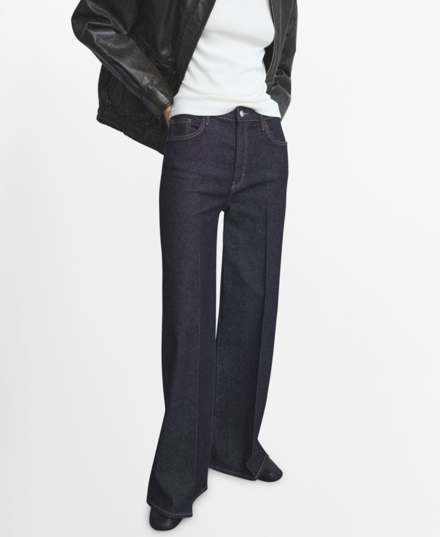 

Женские джинсы с высокой посадкой и широкими штанинами MANGO, Open Blue