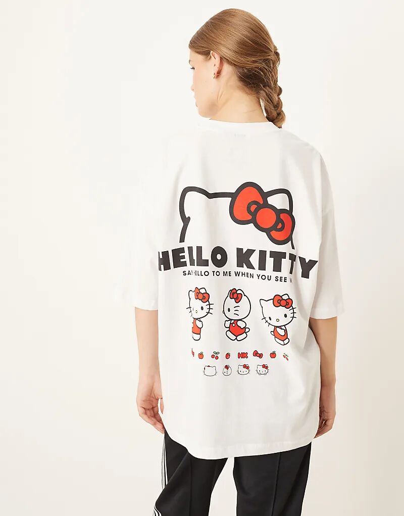 

Футболка оверсайз ASOS DESIGN с принтом Hello Kitty белого цвета