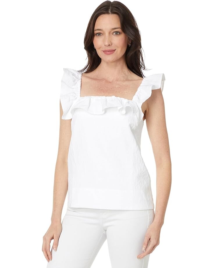 

Топ Lilly Pulitzer Zoya Ruffle Top, цвет Resort White Caliente Pucker Jacquard