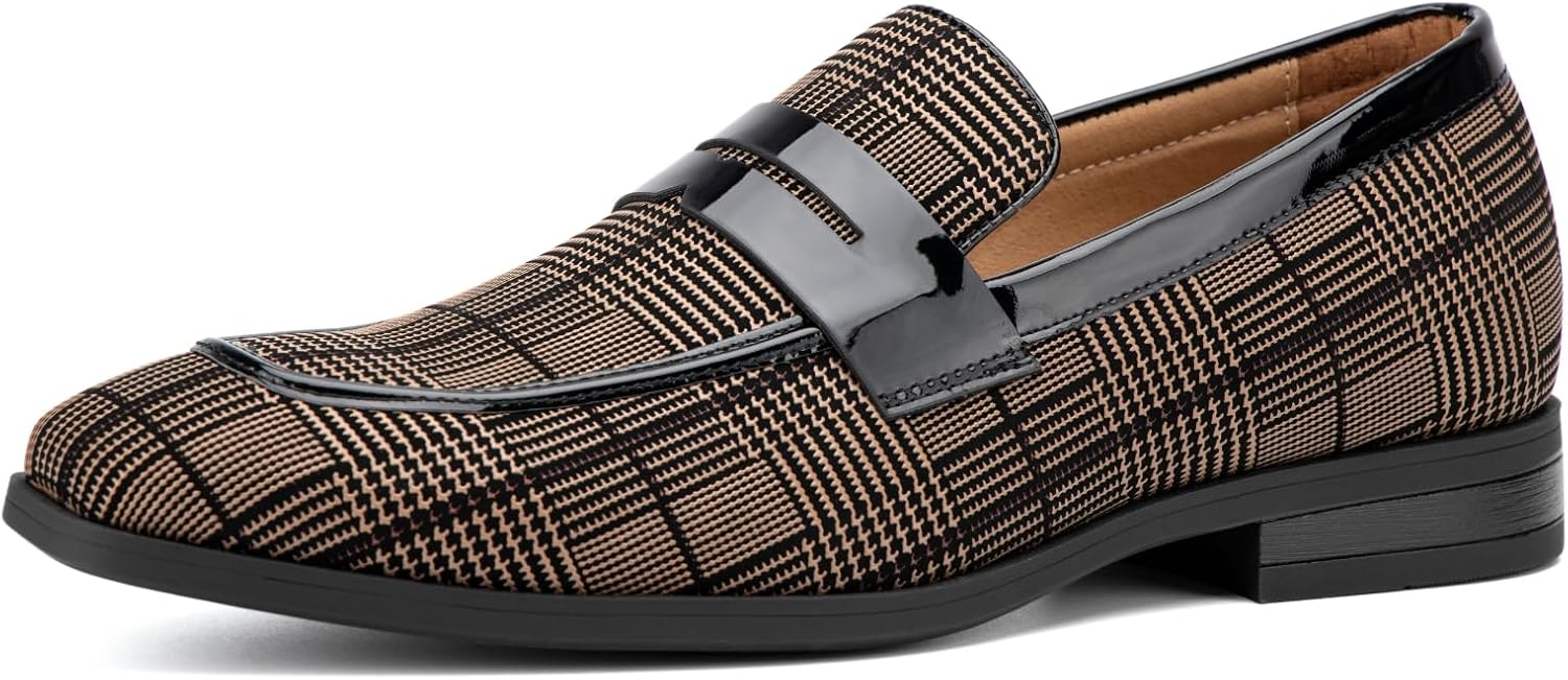 

Мужские бархатные лоферы JITAI, классические туфли для мужчин, лоферы под смокинг, коричневый