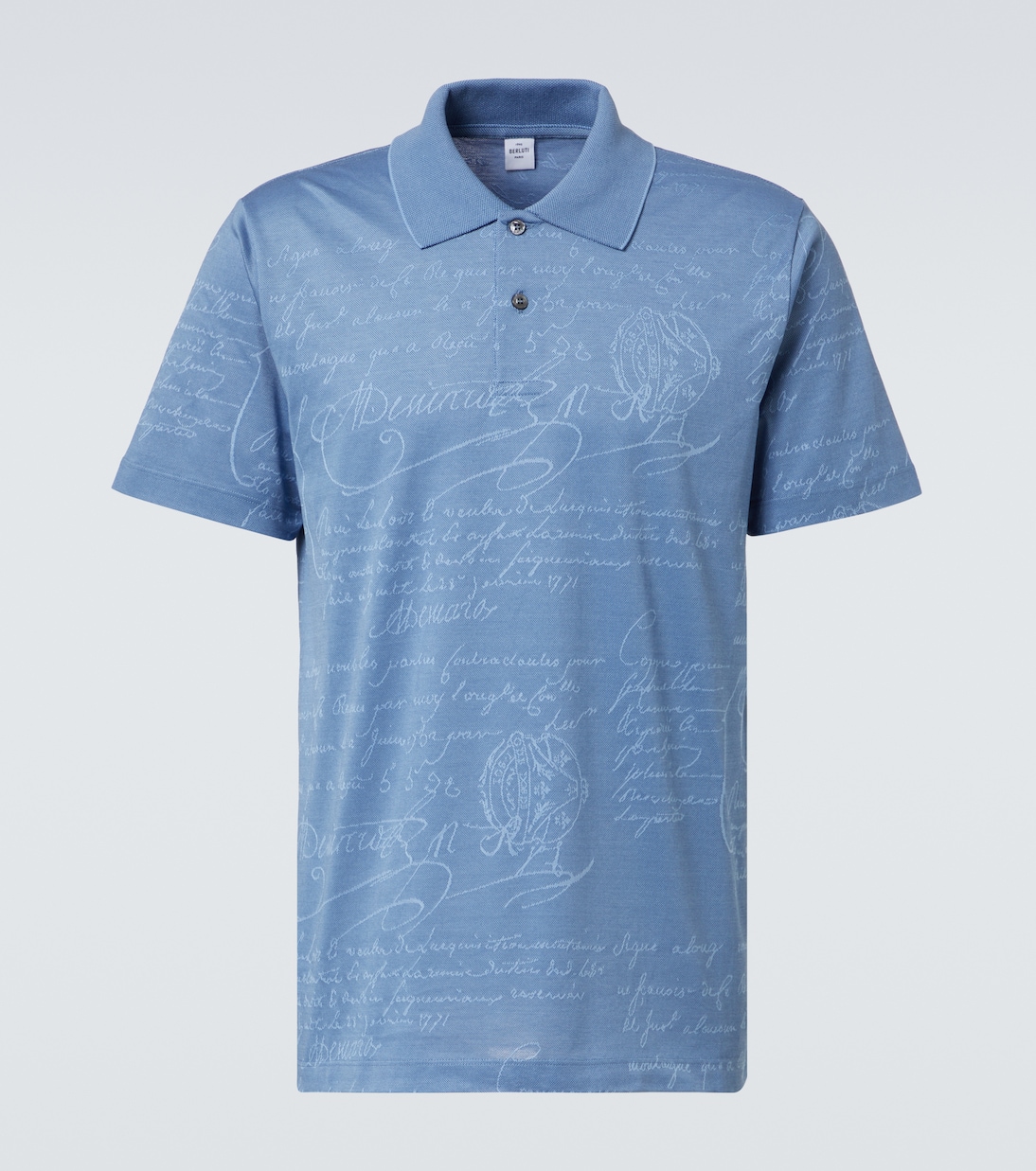 

Хлопковая пике-поло Scritto Berluti, Cornflower Blue