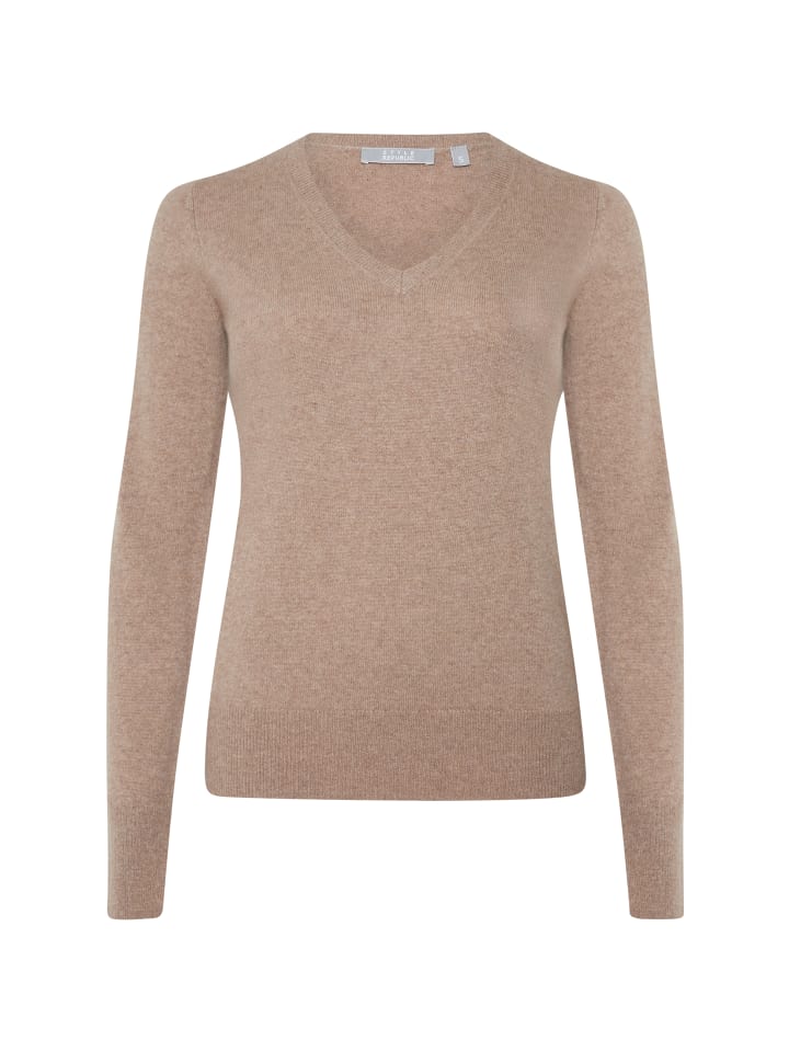 

Кашемировый свитер с V-образным вырезом цвета нуги Style Republic